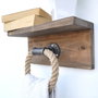 Hanah Home Boruraf136 Gancho de tubo de madera y cuerda Nogal